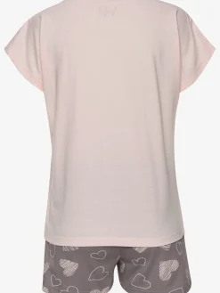 2 pyjamas courts avec imprimé cœurs