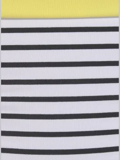 Bas de maillot de bain design rayé avec ceinture contrastée