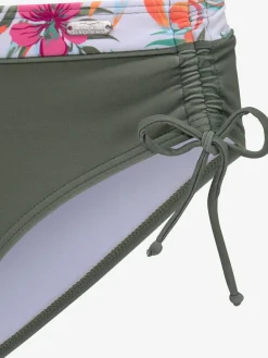 Bas de maillot de bain empiècement imprimé au design floral