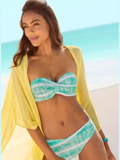 Bas de maillot de bain imprimé, effet de couleur différent pour chaque pièce