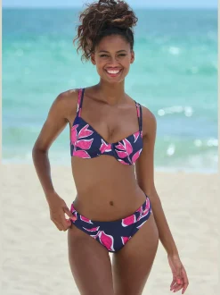 Bas de maillot de bain imprimé, effet de couleur différent pour chaque pièce