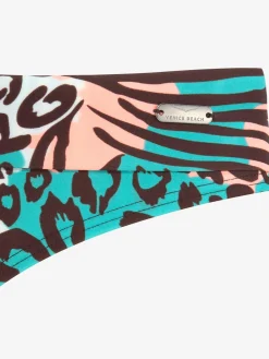 Bas de maillot de bain imprimé, effet de couleur différent pour chaque pièce