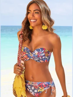 Bas de maillot de bain imprimé, effet de couleur différent pour chaque pièce