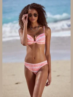 Bas de maillot de bain imprimé, effet de couleur différent pour chaque pièce