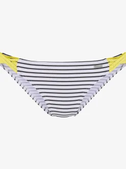 Bas de maillot de bain imprimé à rayures avec détails contrastés