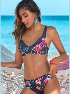 Bas de maillot de bain imprimé floral moderne