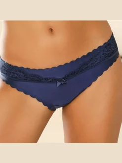 Bas de maillot de bain slip fantaisie avec dentelle fine et nœud décoratif