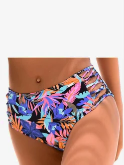 Bas de maillot de bain taille haute bandes croisées sur les côtés