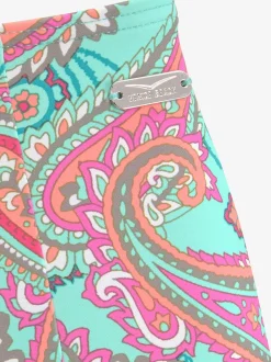 Bas de maillot de bain taille haute imprimé, effet de couleur différent pour chaque pièce