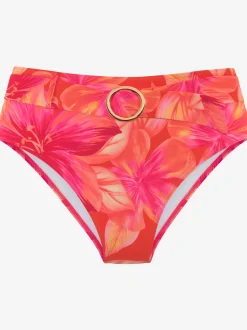 Bas de maillot de bain taille haute design floral tendance