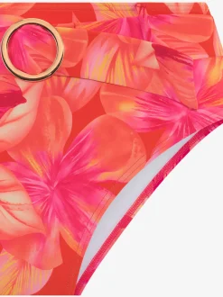 Bas de maillot de bain taille haute design floral tendance