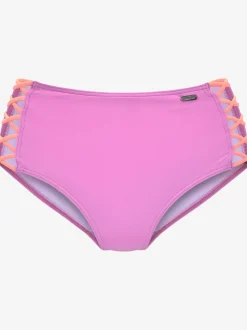 Bas de maillot de bain taille haute design contrasté