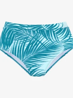 Bas de maillot de bain taille haute imprimé palmiers tendance