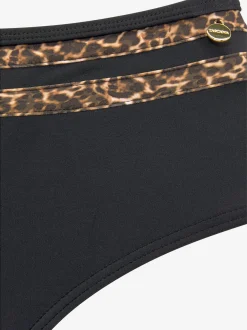 Bas de maillot de bain taille haute empiècements léopard tendance