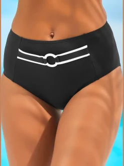 Bas de maillot de bain taille haute uni