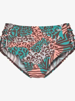 Bas de maillot de bain taille haute imprimé, effet de couleur différent pour chaque pièce