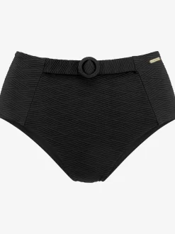 Bas de maillot de bain taille haute matière structurée aux couleurs tendances