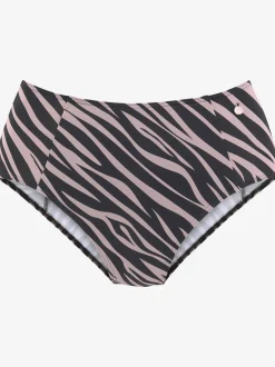 Bas de maillot de bain taille haute imprimé zébré élégant