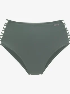 Bas de maillot de bain taille haute bandes croisées sur les côtés
