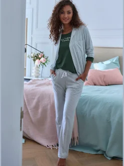 Bas de pyjama pantalon de nuit s.oliver avec passepoils contrastés