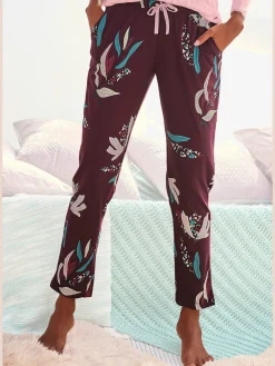 Bas de pyjama pantalon de nuit élégant avec motif sur toute la surface