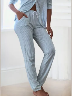 Bas de pyjama pantalon de nuit s.oliver avec passepoils contrastés