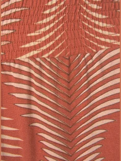 Bas de pyjama pantalon large avec imprimé palmiers graphique