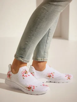 Baskets chaussure en textile à imprimé floral - s'adaptent parfaitement au pied grâce à leur qualité textile douce