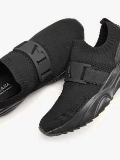 Baskets chaussures en textile, chaussures en tissu avec semelle chunky tendance