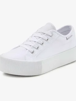 Baskets chaussures en textile, chaussures en tissu avec semelle compensée tendance