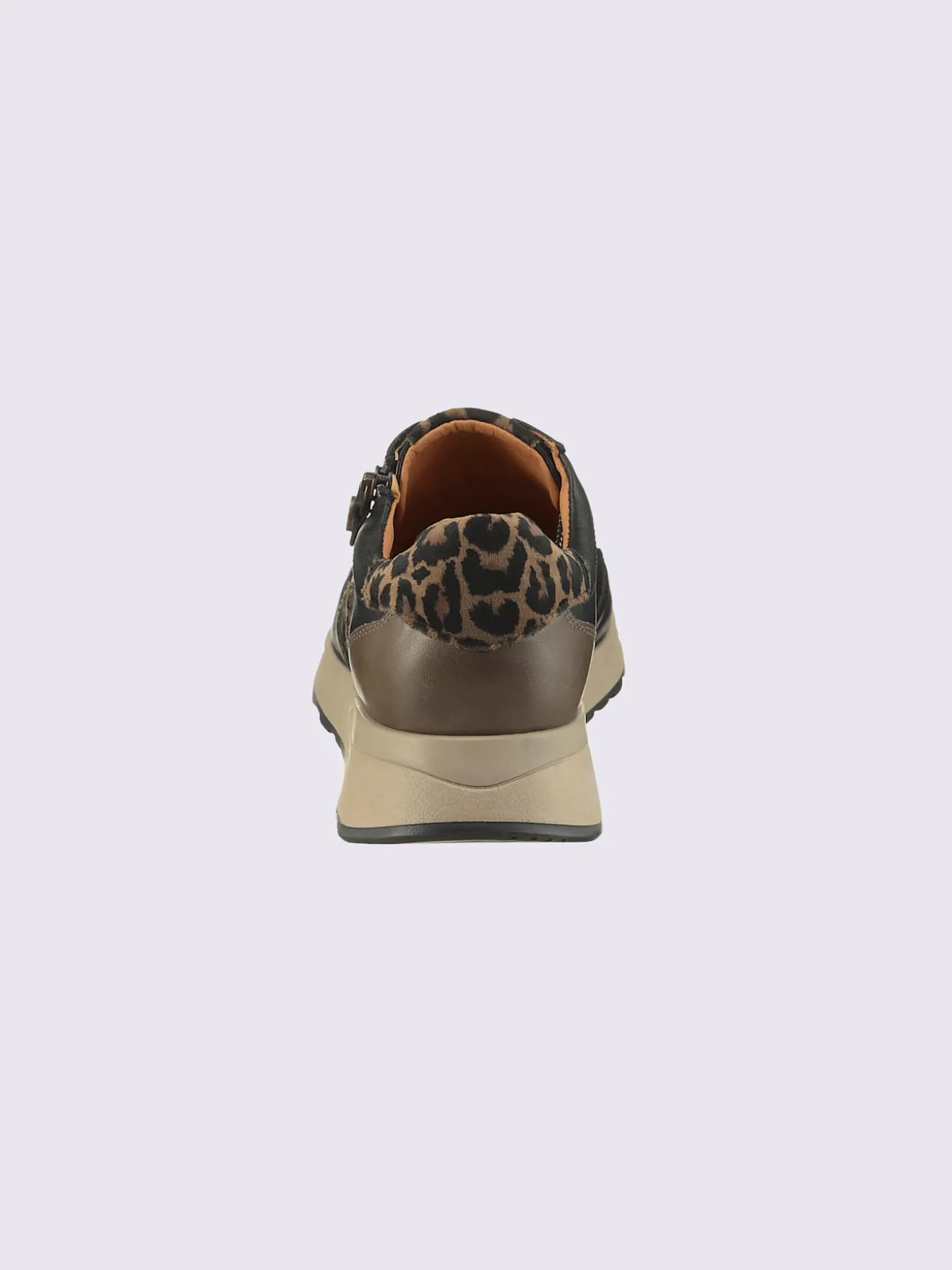 Baskets en cuir nappa vachette et cuir velours avec textile