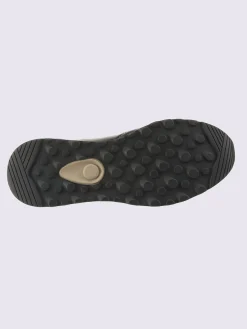 Baskets en cuir nappa vachette et cuir velours avec textile