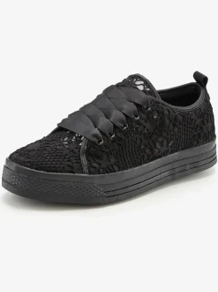 Baskets sneakers avec dentelle tendance et semelle compensée légère