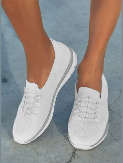 Baskets sneakers avec rubans élastiques pour faciliter l'enfilage