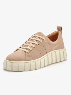 Baskets sneakers avec semelle chunky tendance en cuir velours de qualité