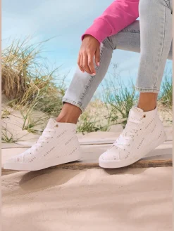 Baskets sneakers montantes avec logo imprimé tendance