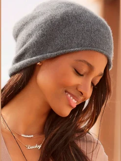 Beanie bonnet en tricot fin avec bord roulé tendance