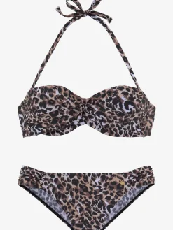 Bikini bandeau imprimé animal sauvage