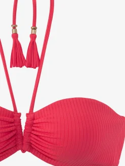 Bikini bandeau structure côtelée tendance