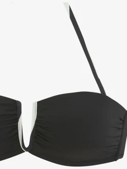 Bikini bandeau style uni moderne avec détails contrastés