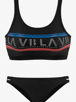 Bikini bustier imprimé caoutchouc tendance