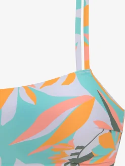 Bikini bustier imprimé feuilles abstrait