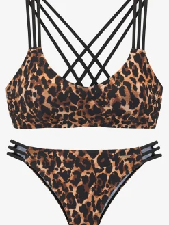 Bikini bustier imprimé léopard tendance