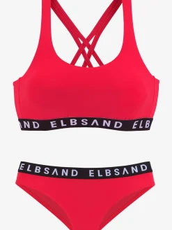 Bikini bustier ruban élastique avec marque inscrite