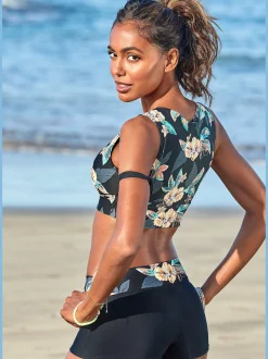 Bikini mini-short imprimé coloré au joli design floral