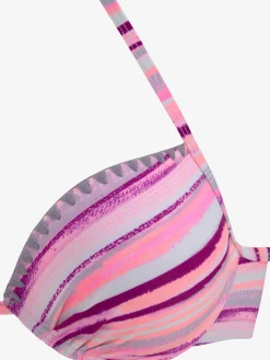 Bikini push-up design rayé coloré