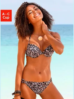 Bikini push-up imprimé animal sauvage