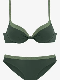 Bikini push-up parties brillantes métallisées