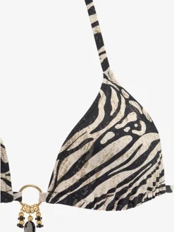 Bikini triangle accessoire couleur or entre les bonnets