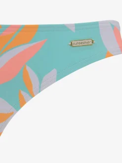 Bikini triangle imprimé feuilles abstrait